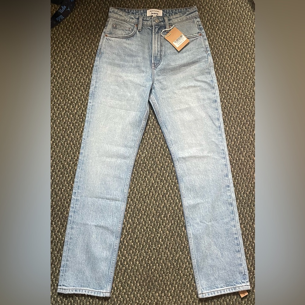 Reformation Liza High Rise Straight Leg Jeans 27 NWT in Montego wash